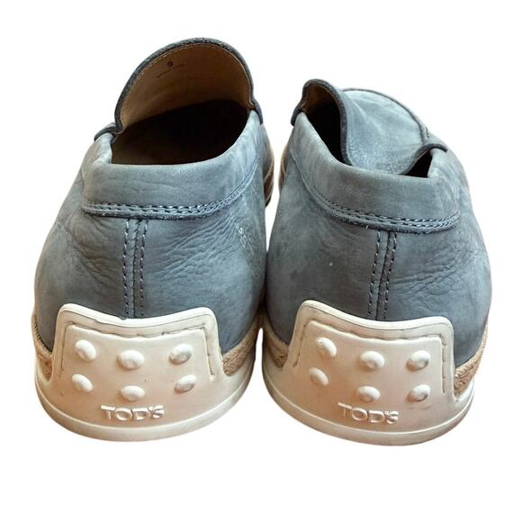 Tod\'s Baby Blue Suede Slip-On Espadrille Loafer main image 8